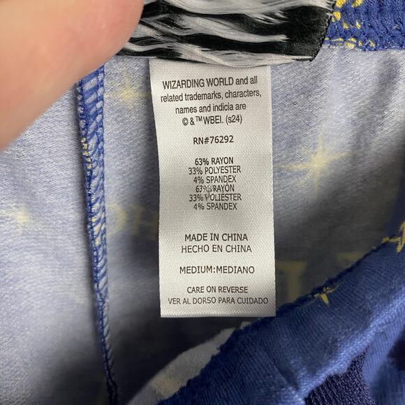 The Wizarding World Of Harry Potter Blue Hogwarts Two Piece PJ Jogger Set Sz.M - Picture 8 of 14